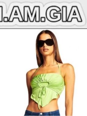 I.Am.Gia Kaleia Halter Crop Top in pink